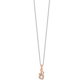 Sophia Jewelers Sterling Silver Rose Gold-Plated Four Hearts CZ Necklace